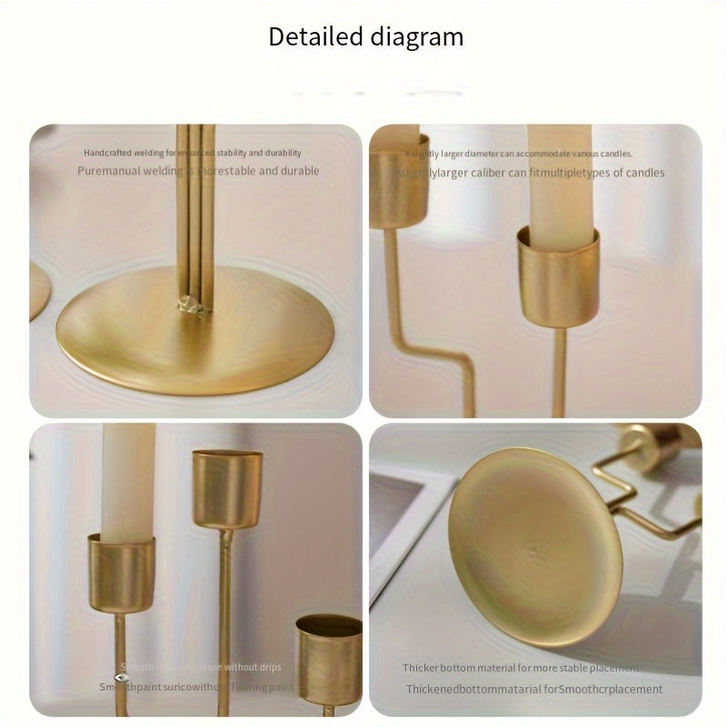 European-Style Iron Candle Holder for Dining Room Decor