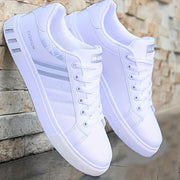 Women's Synthetic Low-Top Sneakers Black White Casual Casual Walking Comfortable