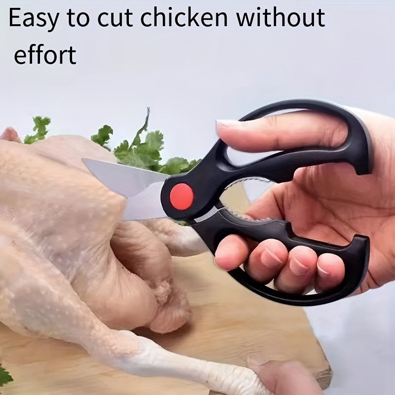 3 dona to'plam kuchli, ko'p funksiyali zanglamas po'latdan yasalgan oshxona qaychi tovuq suyaklari va yong'oq kesish uchun.