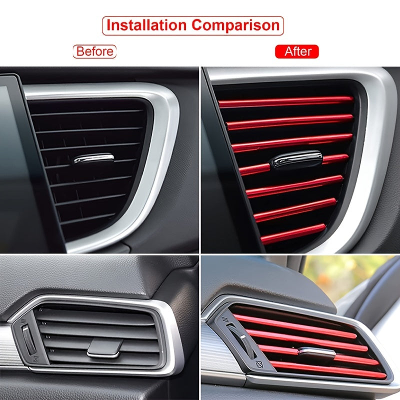 10pcs Car Vent Outlet Decor Strips U Shape Moulding Trim Door Edge Protector