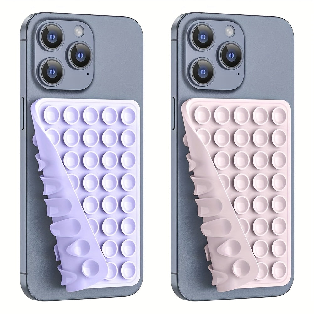 Double-Sided Silicone Suction Cup Phone Holder for iPhone Android Adjustable Angle Compact Design