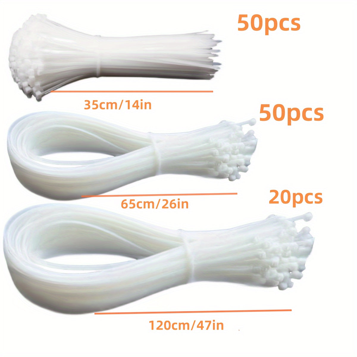 Heavy-Duty Nylon Cable Ties Self-Locking Large Sizes for Organization and Safety