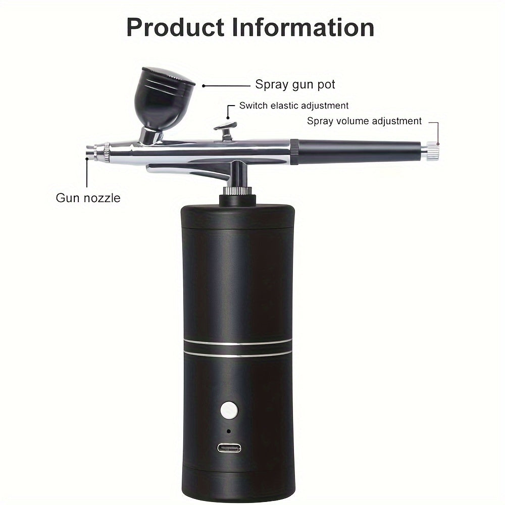 Portativ simsiz havo cho'tkasi tirnoq san'ati, makiyaj, tort bezatish uchun.