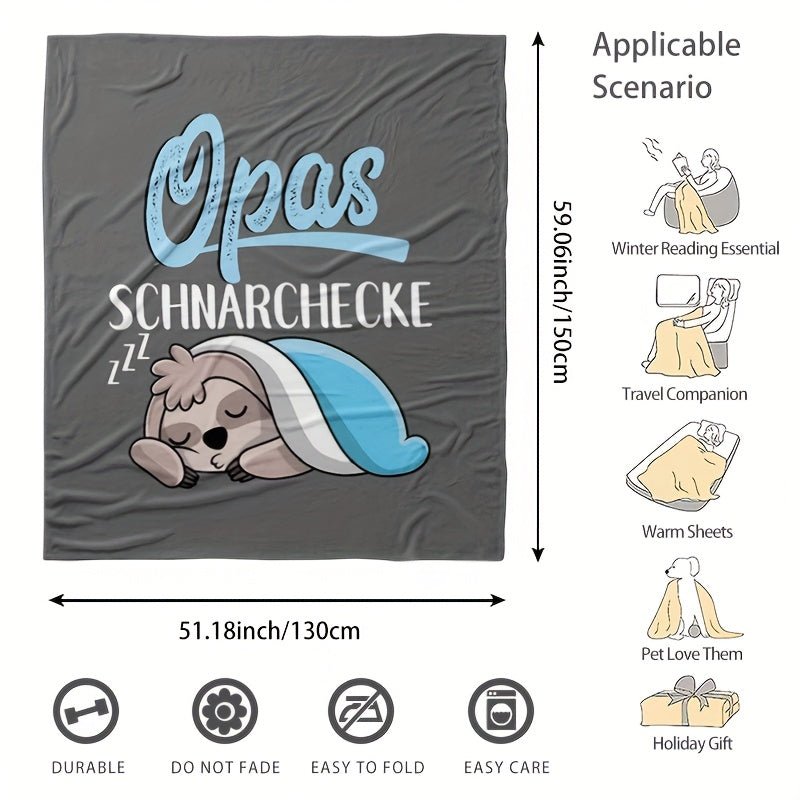 Kattalar uchun qulay sloth naqshli flanel yostiqchasi, barcha mavsumlar uchun yumshoq plyush sovg‘a