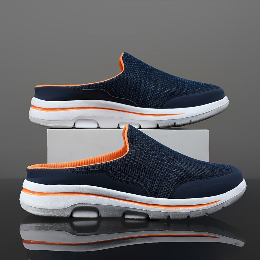 Мужские дышащие нескользящие домашние и уличные тапочки из ткани с резиновой стелькой