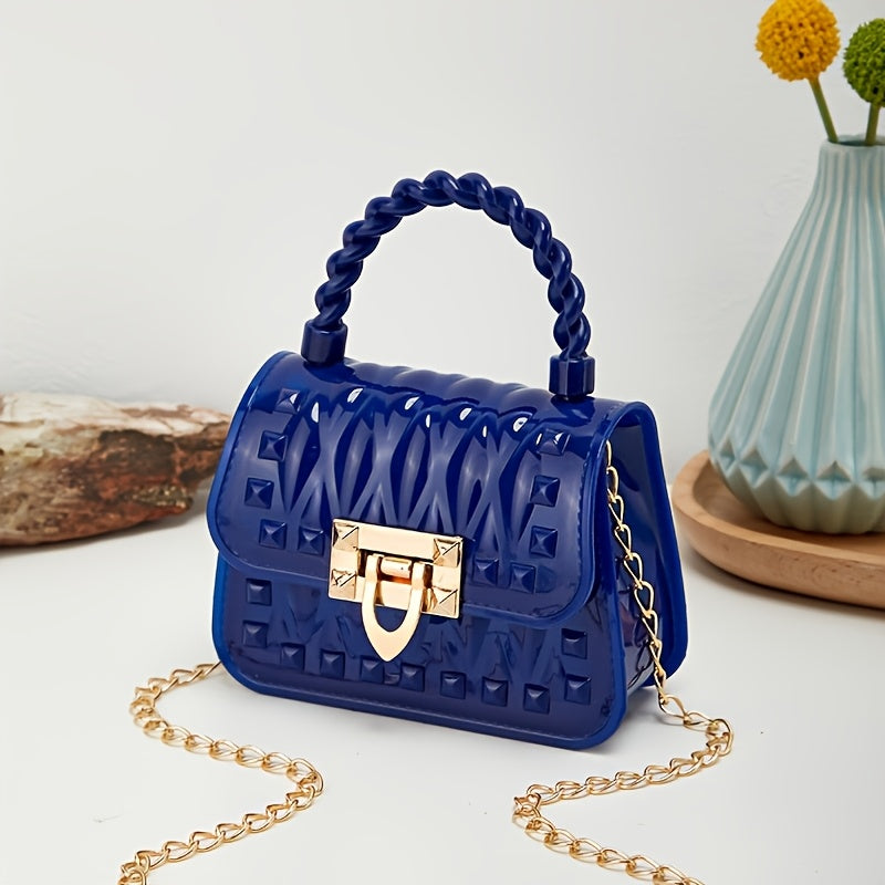 Стильная ПВХ сумка-мессенджер для женщин и девушек, с верхней ручкой и съемным цепочным ремнем. Дизайн с животными, подходит для выездов и праздников.