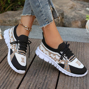 Women's Plus Size Mesh Casual Sneakers Breathable Lace-Up Athletic Shoes