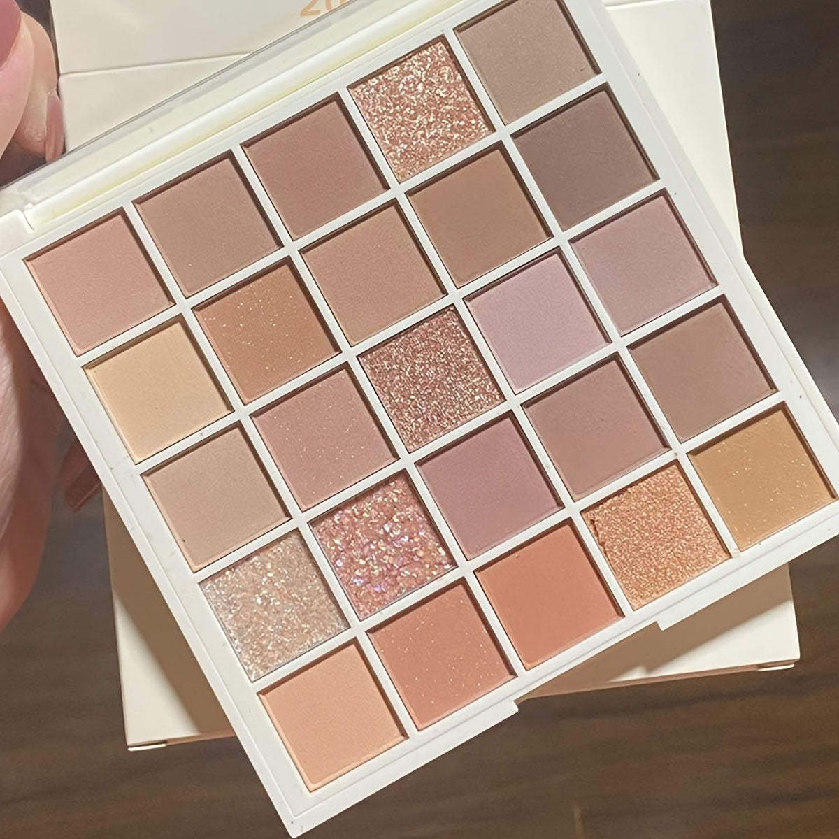 Paleta de sombras de ojos para mujer 25 colores mate glitter alto brillo cemento gris rosa marrón