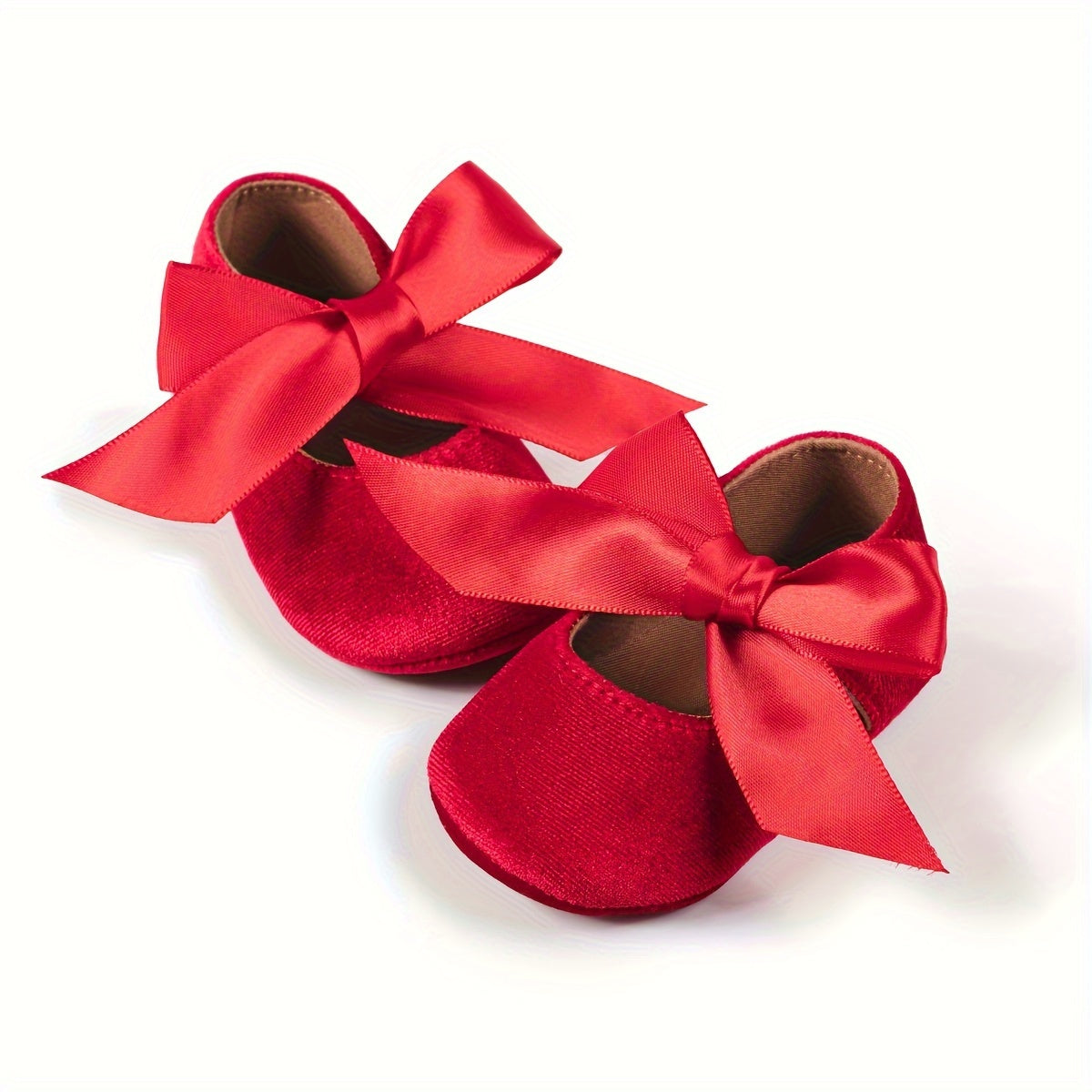 Infant Baby Girls Soft Sole Mary Jane Flats with Bowknot and Rubber Sole