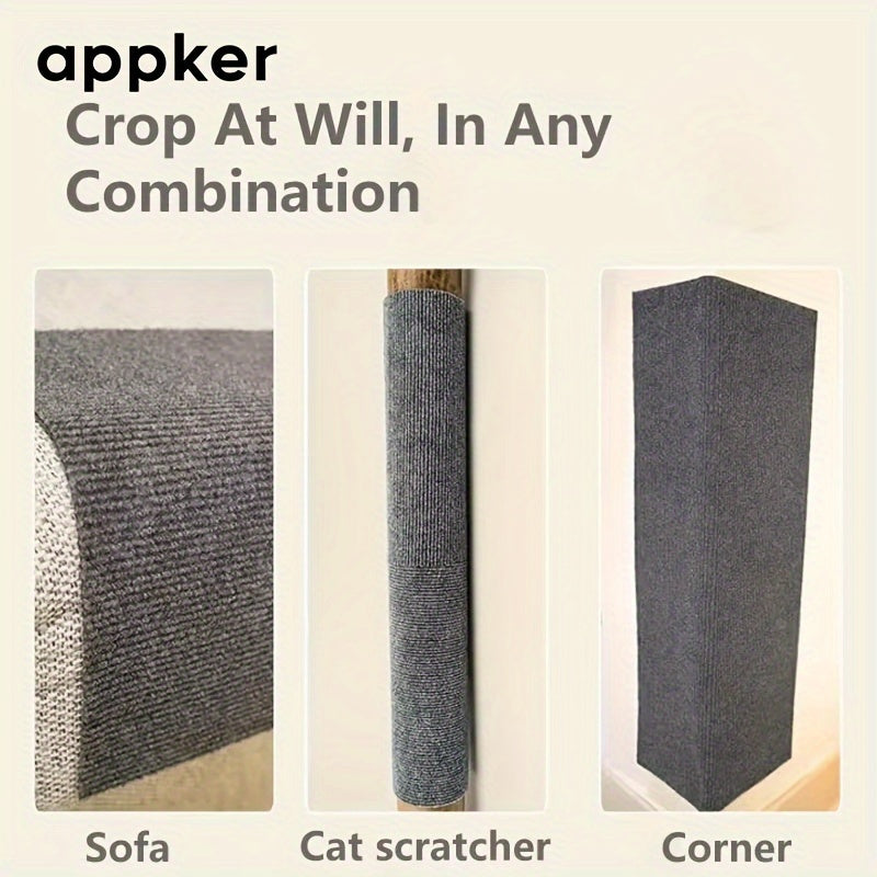 Self-Adhesive Cat Scratching Mat with Dual-Texture Polyester Sofa Protector