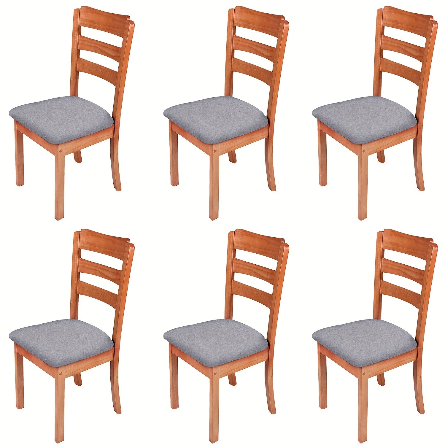 4/6pcs Waterproof Polyester Spandex Chair Seat Covers with Elastic Band Slipcovers