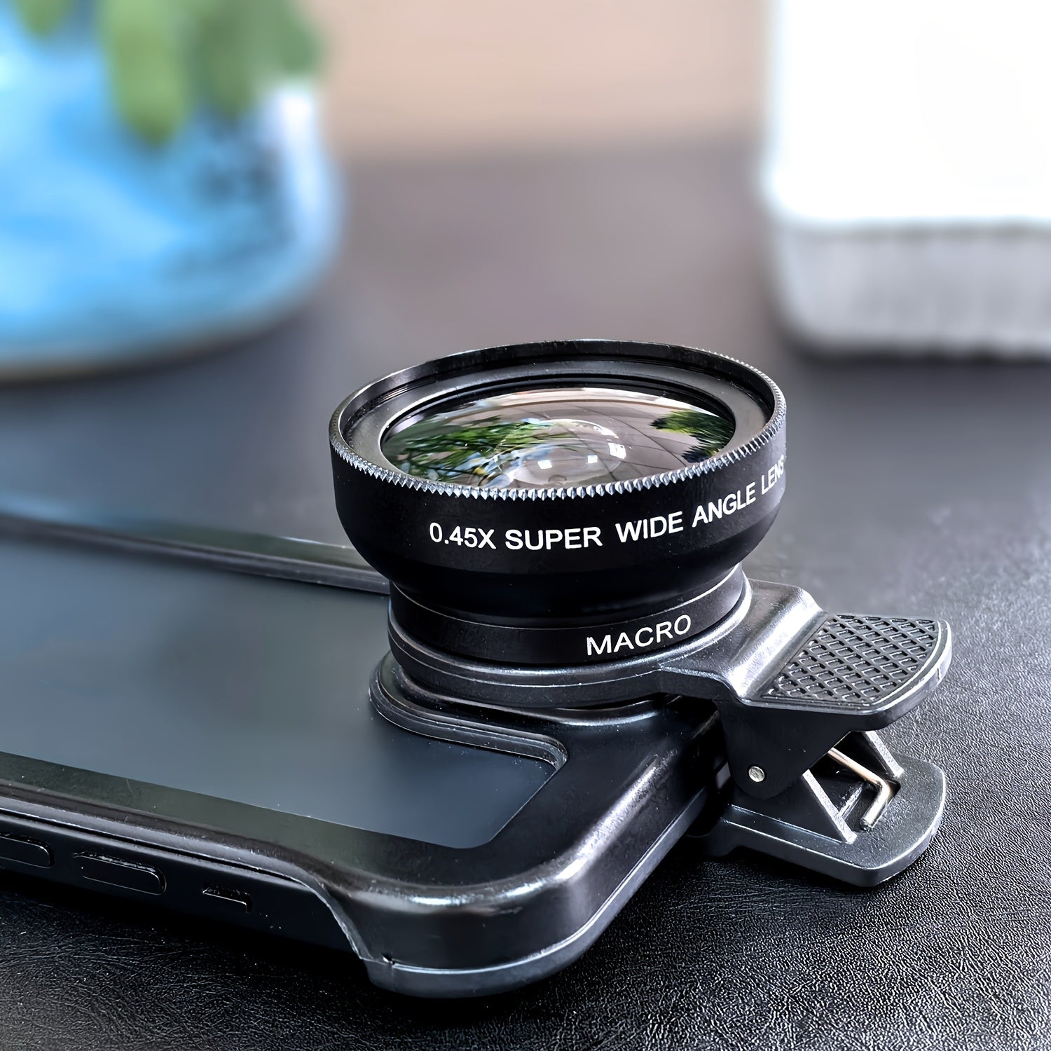 2-in-1 Smartphone Camera Lens Kit with 0.45 Wide Angle and Macro Lenses, 37mm Universal Clip