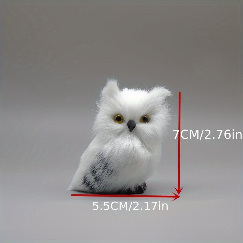Miniature Rustic Owl Figurine for Living Room Display Without Electricity