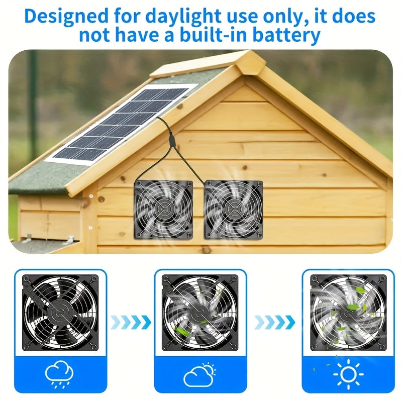 Portable Solar Panel Fan for Greenhouse and Outdoor Ventilation 30W