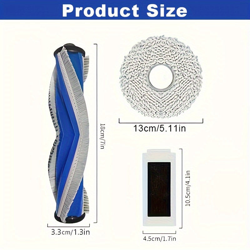 19pcs Vacuum Cleaner Accessories Compatible with ECOVACS Deebot T30 Omni T30 Pro Omni Main Brush Side Brushes Mop Pads HEPA Filters Dust Bags