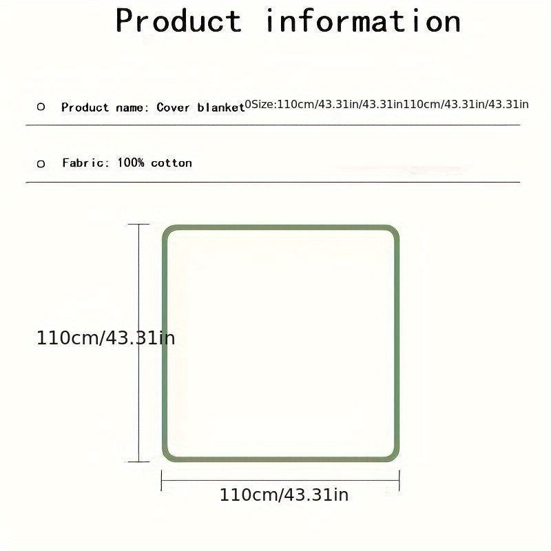 6-Layer Gauze Blanket Ultra-Soft Cartoon Design 109x109 cm for Bed Bath Office