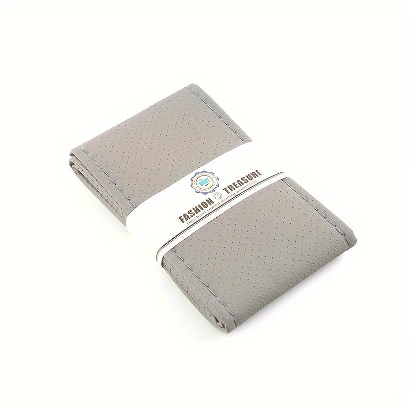 Car Steering Wheel Cover Soft PU Leather 38cm with Needles and Thread