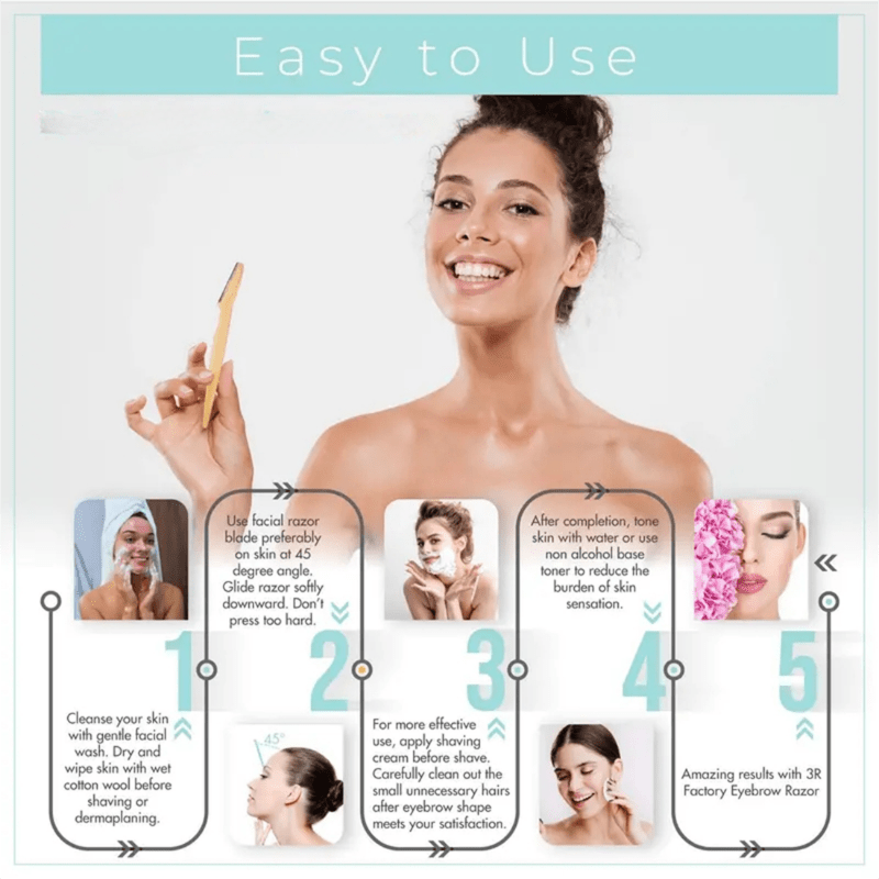 10Pcs Deluxe Facial Hair Removal Kit Stainless Steel Trimmer with Safety Guard