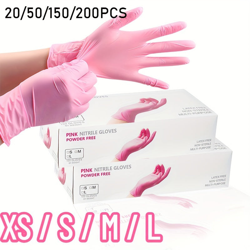 Light Pink Nitrile Disposable Gloves for Cleaning, Hair Dyeing, Painting, Food Processing