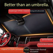 Universal Car Sunshade Double-Circle Sun Visor for Front Windshield Heat UV Protection