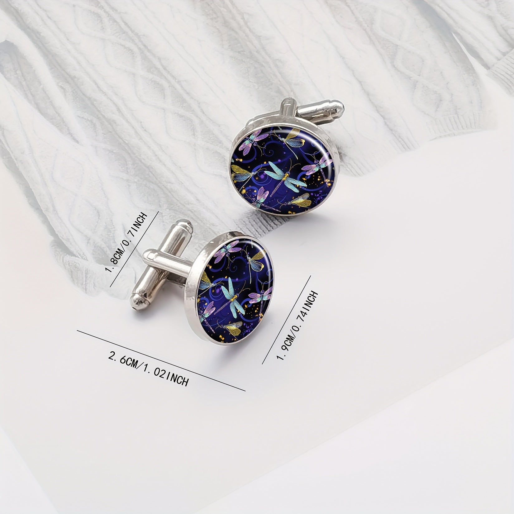 Metal Dragonfly Cufflinks Set of 2 for Men and Women Formal Accessories