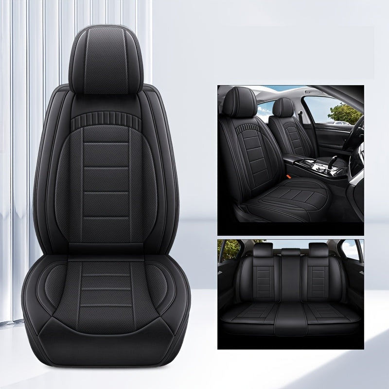 Car Seat Cover Waterproof Full Coverage Leather Auto Seat Mat for All Seasons