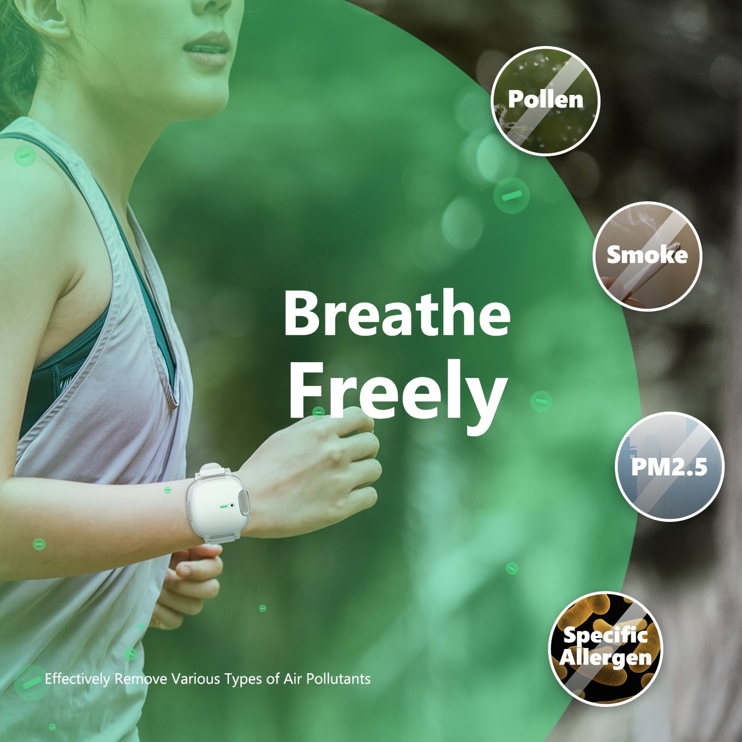 Unisex Wearable Air Purifier Wristband and Necklace Portable Personal Air Filter