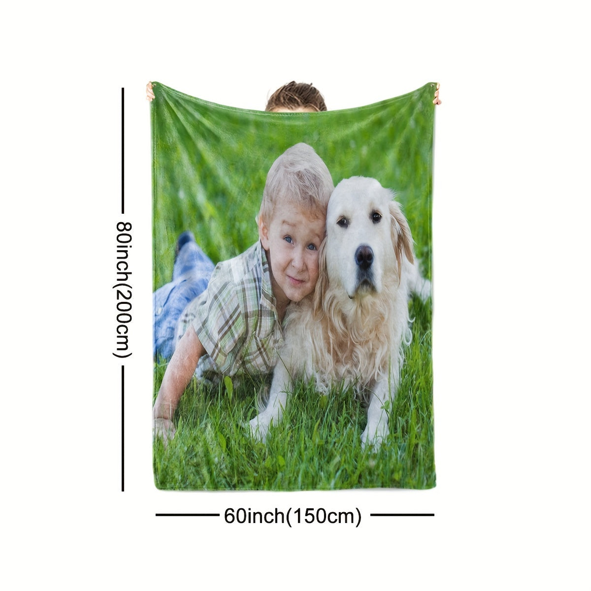 Personalized 280g Flannel Blanket with Photos Soft Cozy All-Season Throw