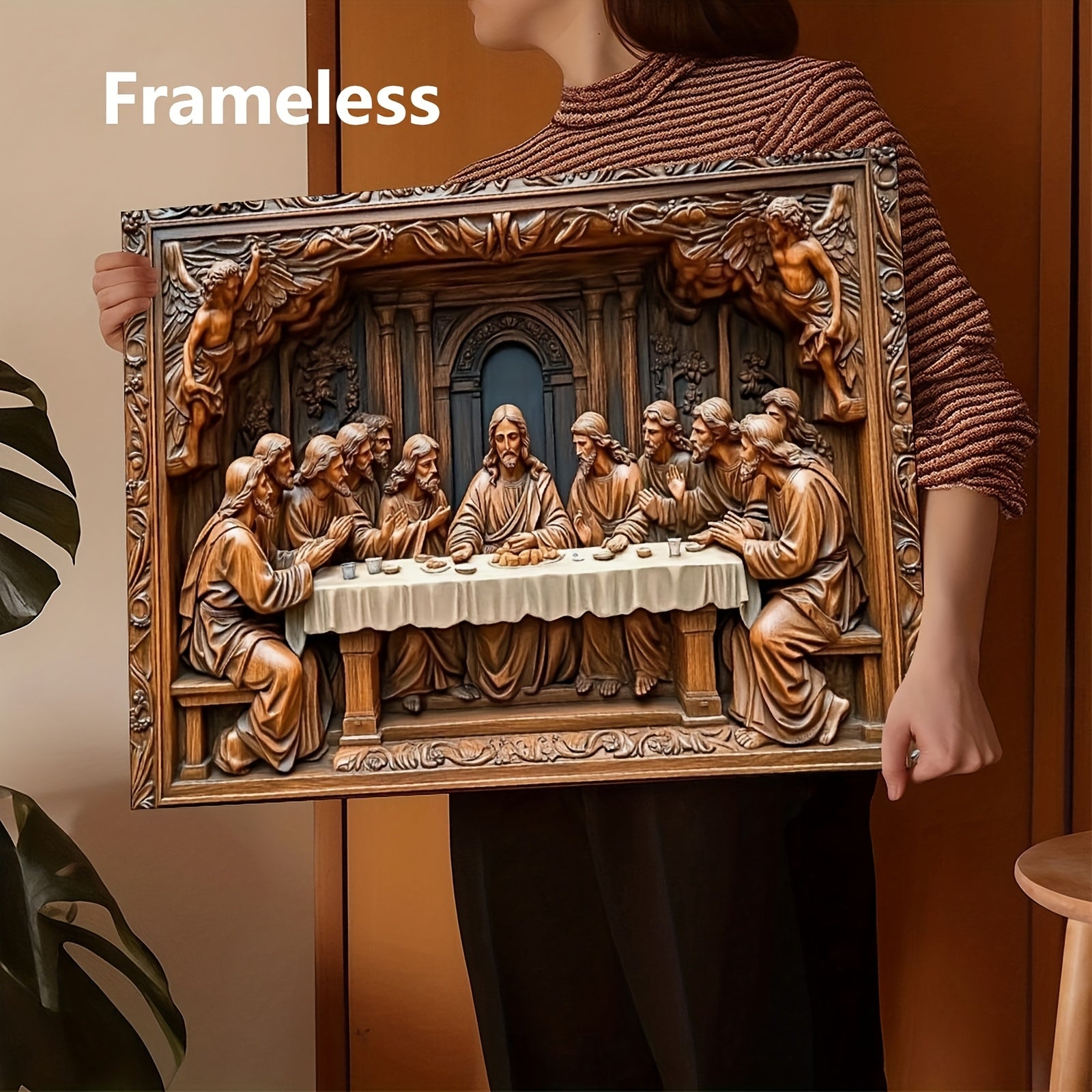 Last Supper Canvas Wall Art Framed Wooden Print for Living Room Bedroom