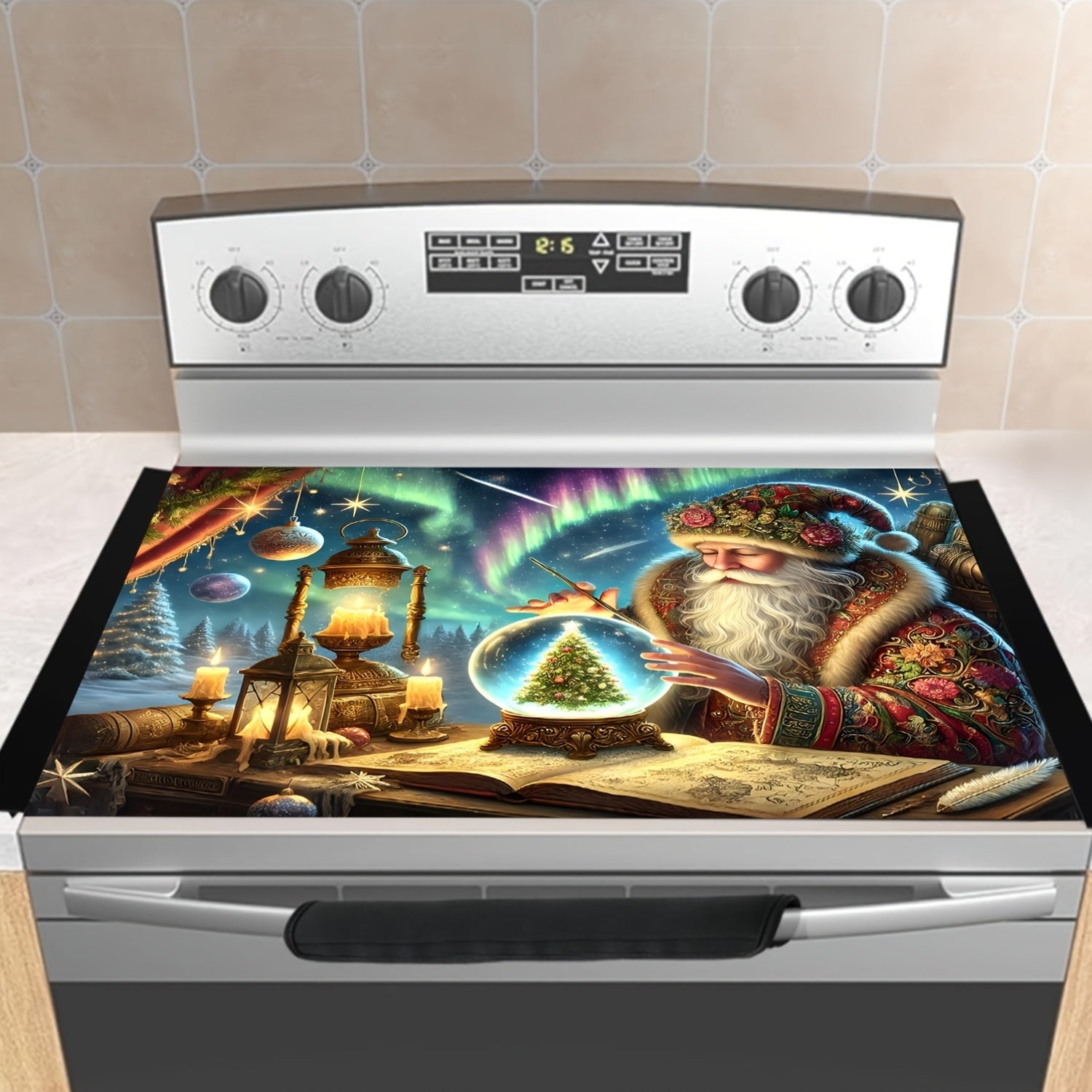 Christmas Themed Stove Top Protector Waterproof Anti-Slip Scratch-Resistant