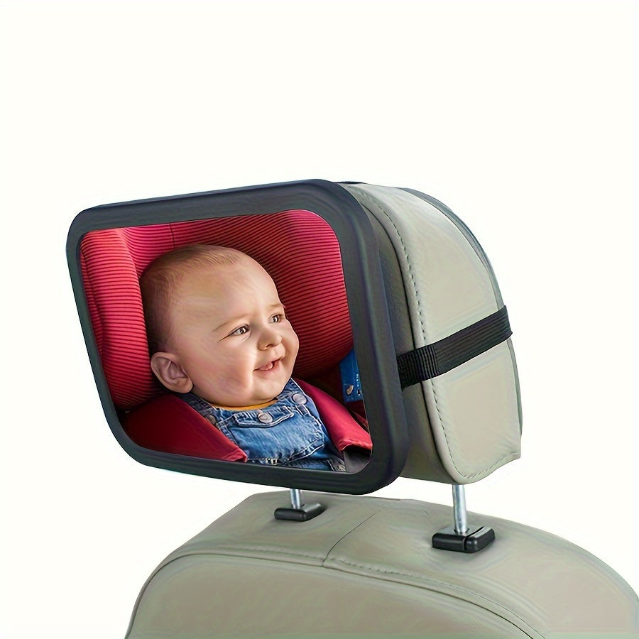 Child Safety Mirror for Car Seats Rotates 360° Wide-Angle Rectangle Durable ABS