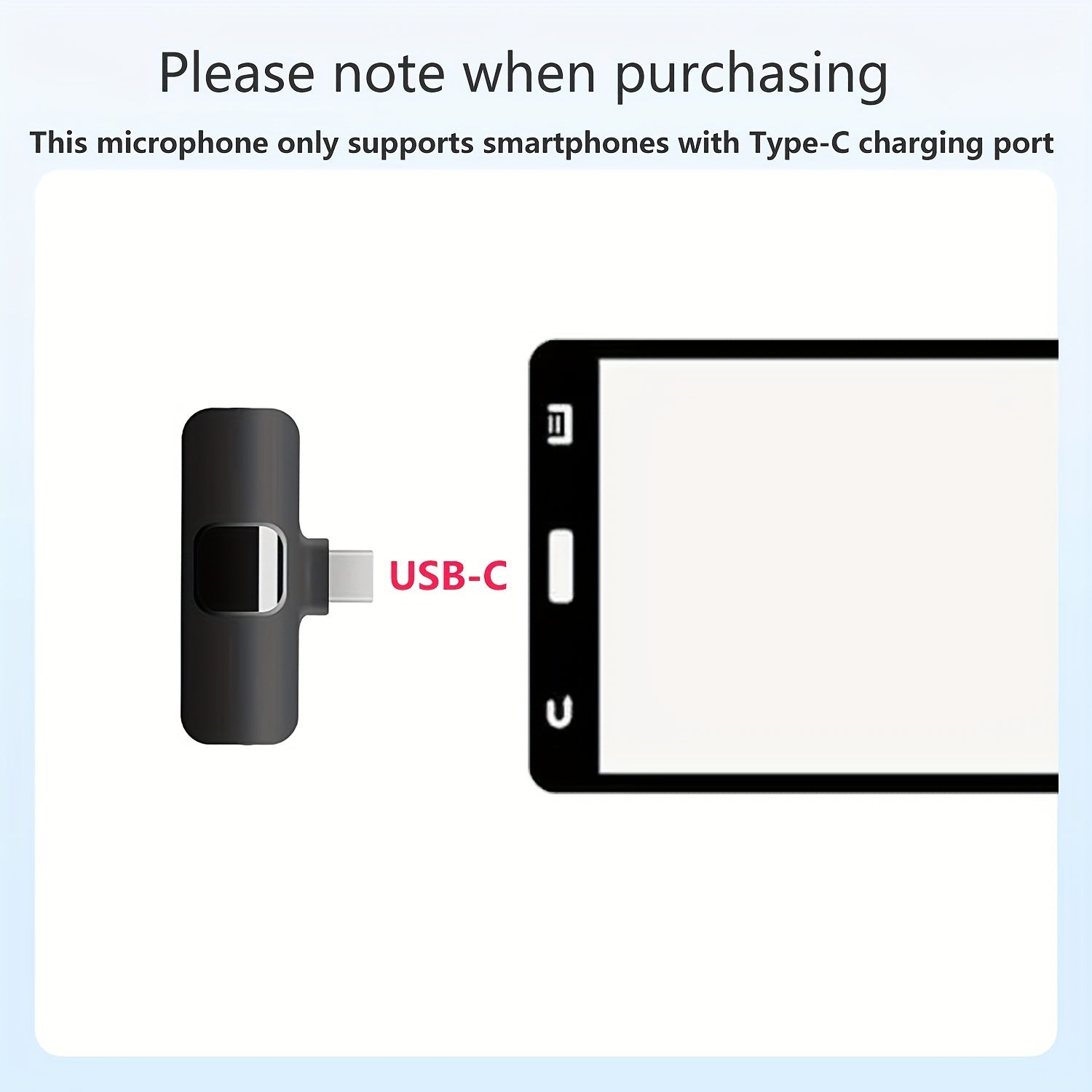 Micrófono inalámbrico de solapa para dispositivos USB-C para grabación, juegos, entrevistas y vlogging