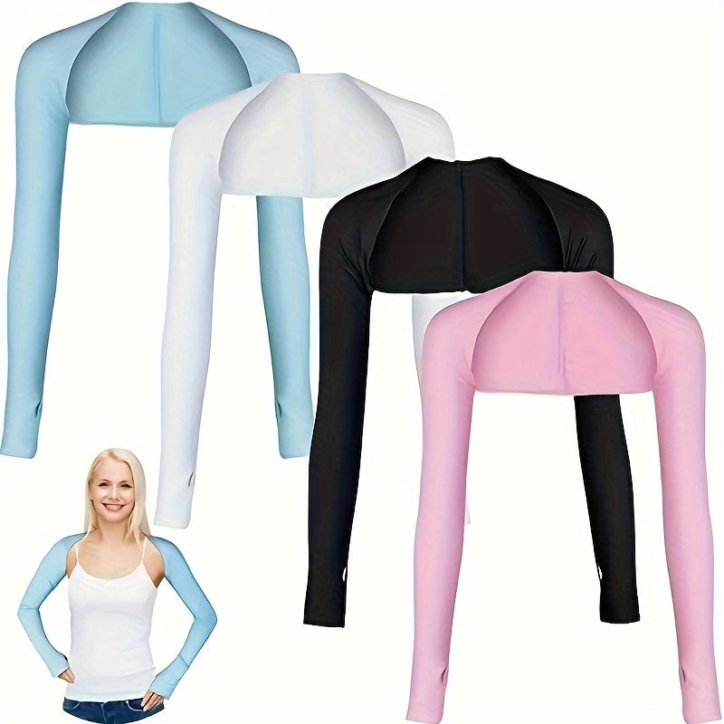 Women's Arm Warmers with Solid Color Shawl Cuff UV Sun Protection for Outdoor Sports