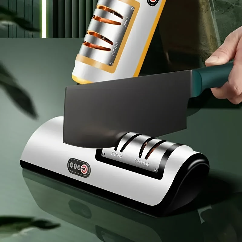 Rechargeable Kitchen Knife and Scissors Sharpener with Digital Display and USB Charging