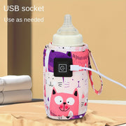 USB Bottle Warmer with Cartoon Design, Portable Insulated Heating Set with Thermostat