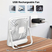 Mini Desktop USB Fan Portable Rechargeable Battery Personal Cooling