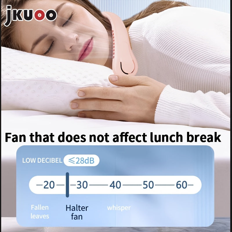 USB Hanging Neck Fan Portable Leafless Silent Electric Fan for Outdoor Use