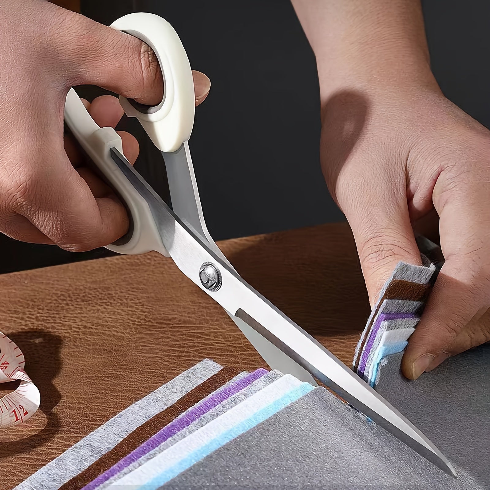 Stainless Steel Scissors with Thick Blades Non-Slip Grip for Paper Fabric Leather