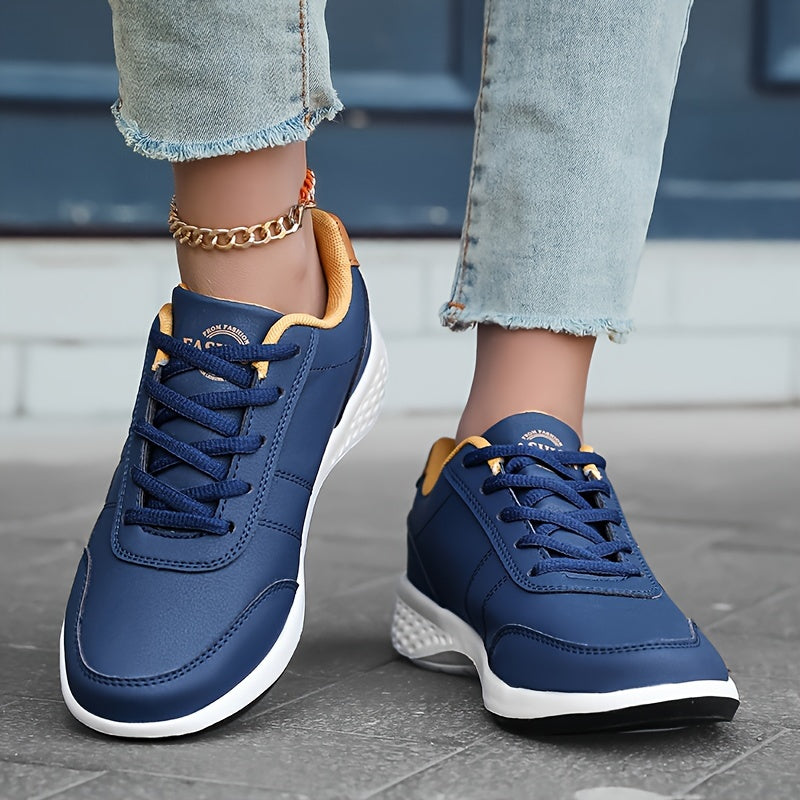 Women's Casual Lace-Up Sneakers with Platform Soft Sole Low Top All-Season