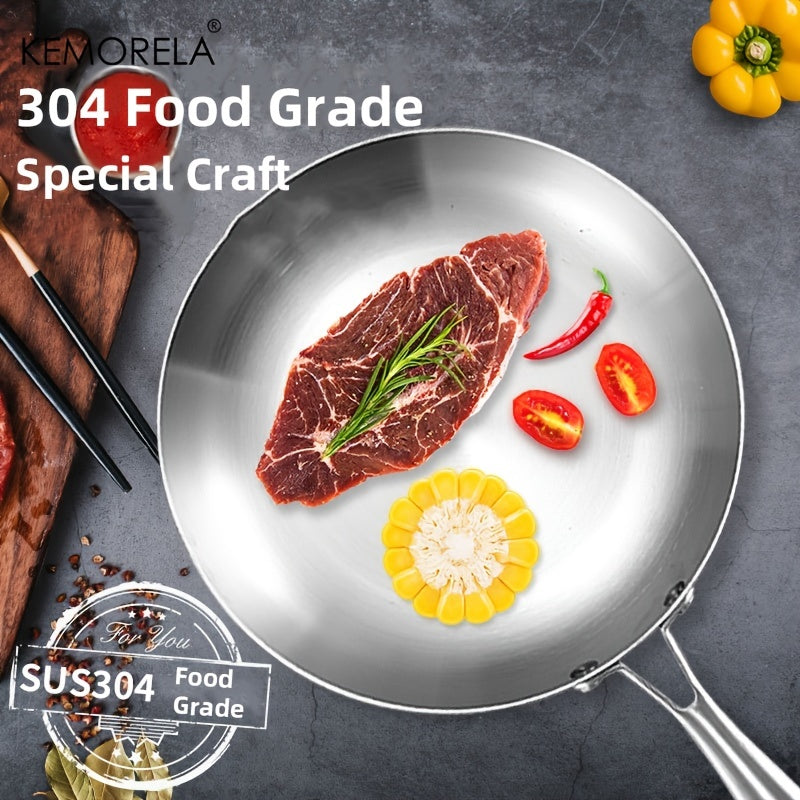 Stainless Steel Cookware Set with Frying Pan Skillet Wok for Gas and Induction Stoves