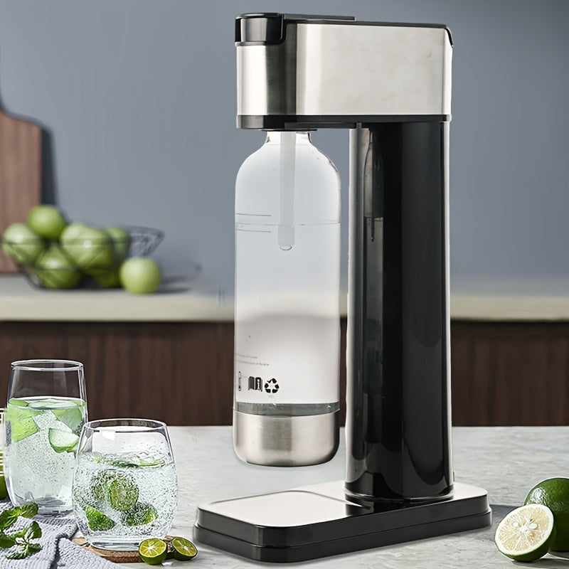 Stainless Steel Soda Maker with 1L PET Bottle Make Sparkling Water at Home