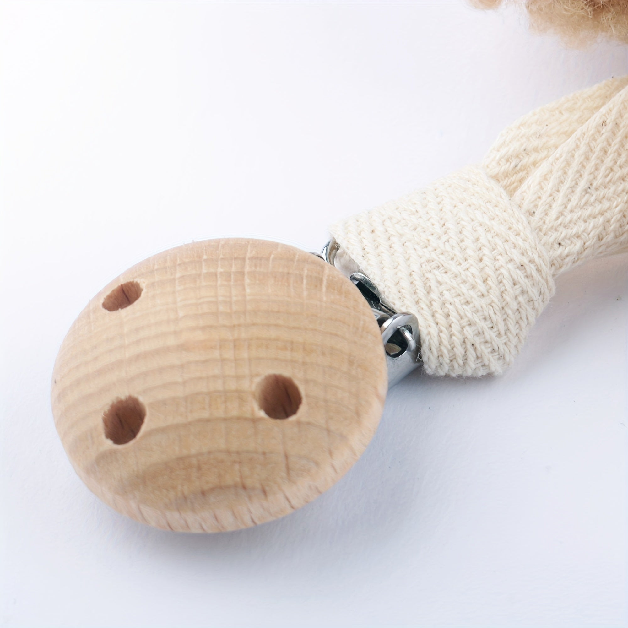 Cartoon Plush Bear Pacifier Clip with Soft Plush and Durable Clip