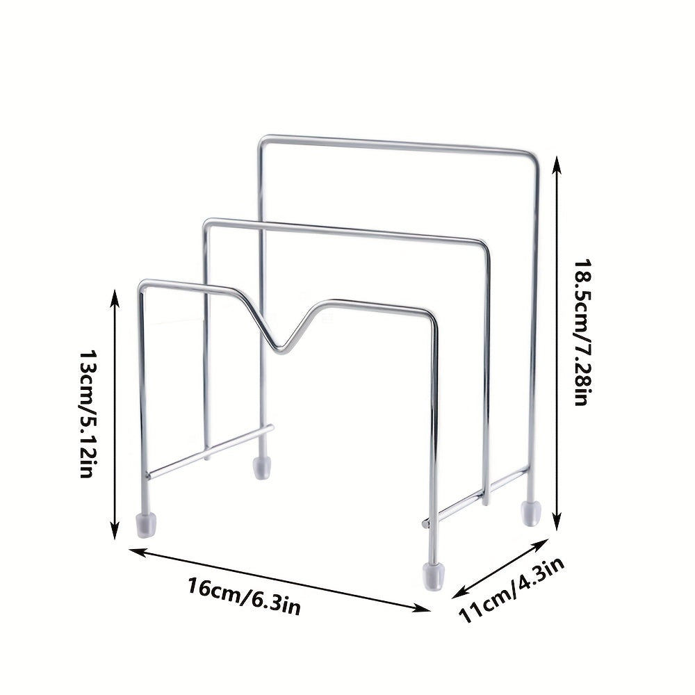 Pot Lid Rack Organizer for Kitchen Cabinets Black Metal Space-Saving Storage