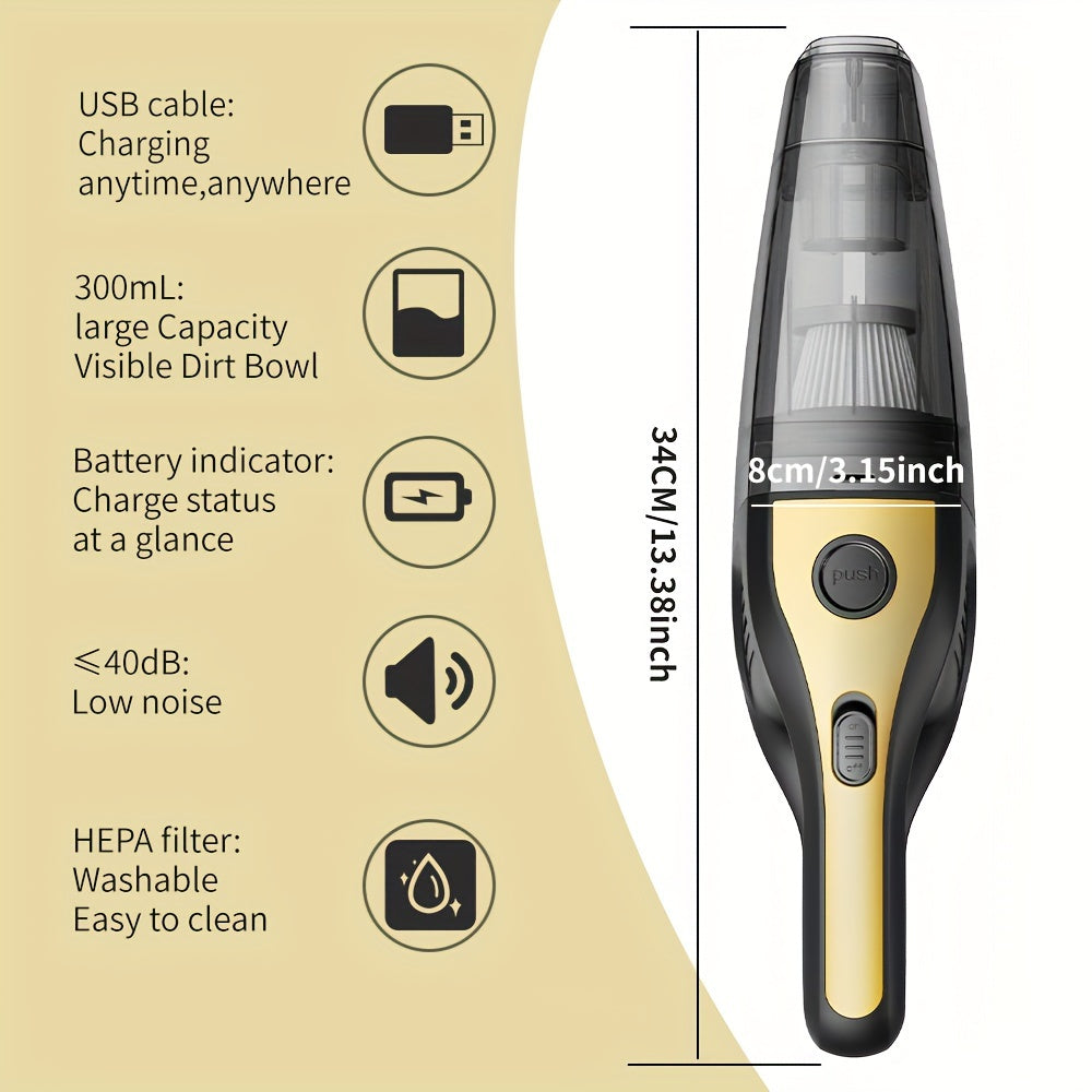 Portable Handheld Vacuum Cleaner for Cars and Home Dusting Compact Cordless Dustbuster