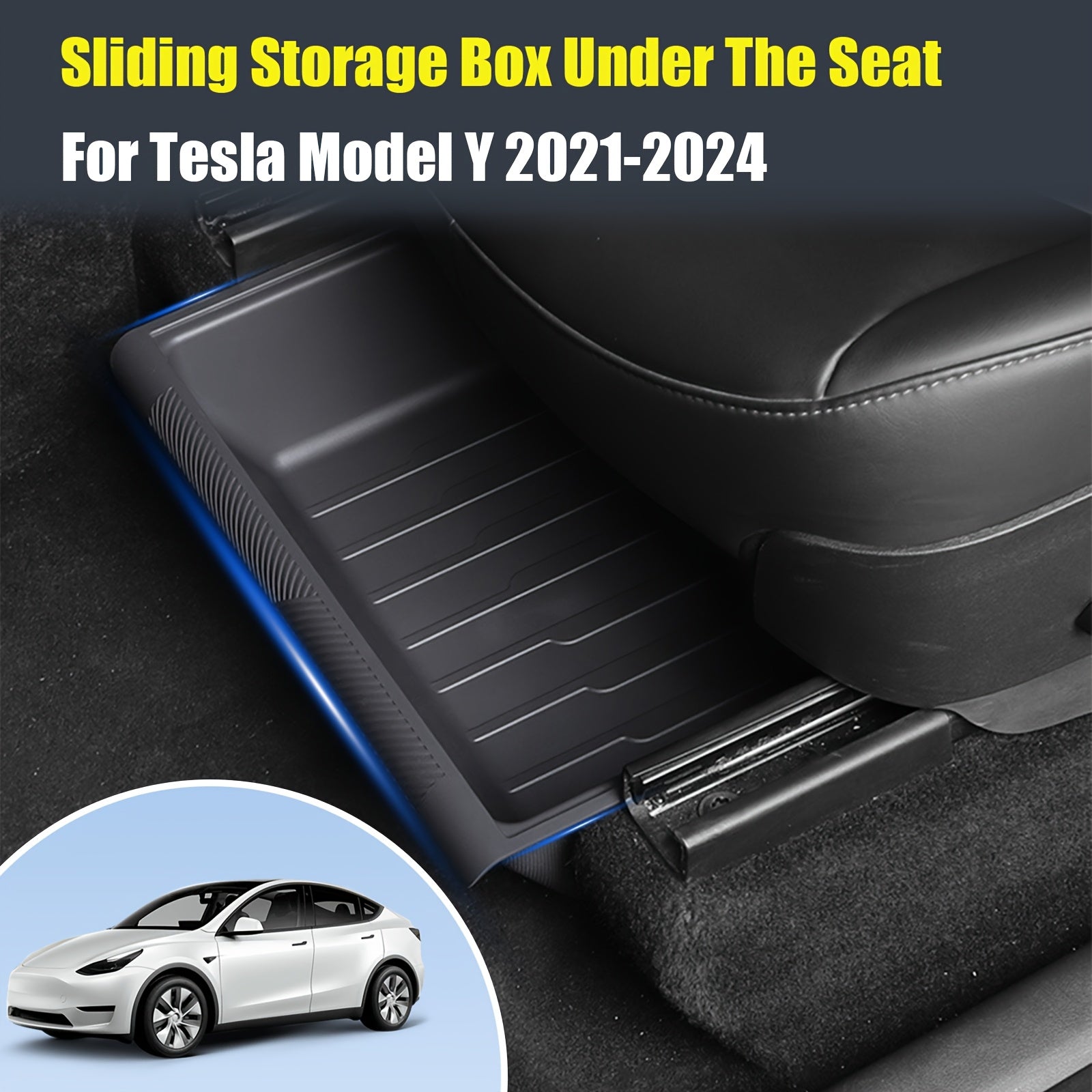 2-комплект водонепроницаемых резиновых органайзеров для хранения под сиденьем для Tesla Model Y