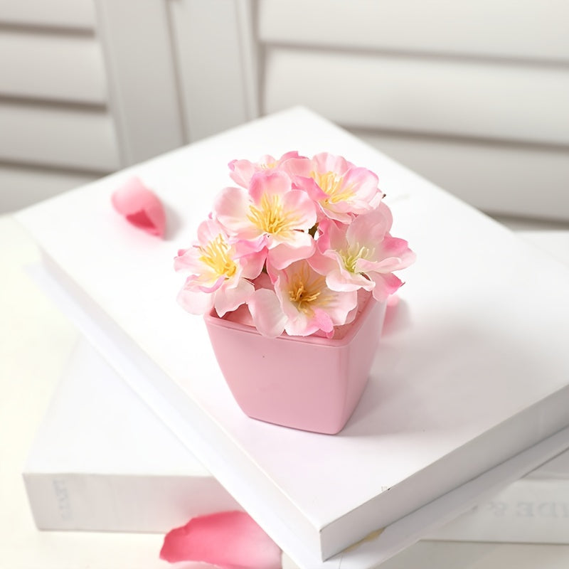 Mini Artificial Potted Flowers for Desktop Decoration Set of 5