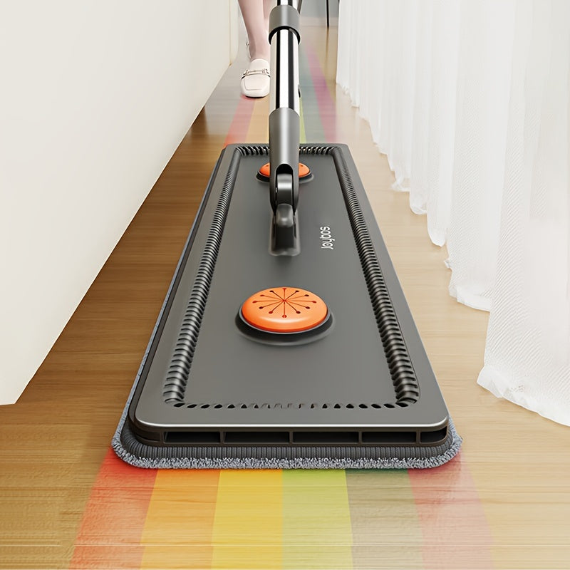 Yassi mop va kova to'plami, o'z-o'zini siqib chiqarish tizimi bilan polni tozalash uchun
