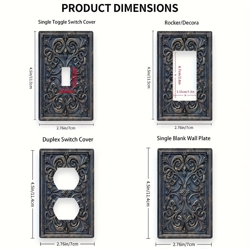 Blue-Grey Light Switch Cover for Home Decor and Ceiling Fans