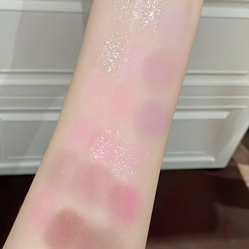 палитра теней для глаз для женщин с розовым шиммером и матовыми оттенками