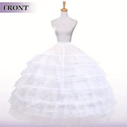 Women's White Crinoline Petticoat with 6 Hoops Floor-Length for Wedding Prom